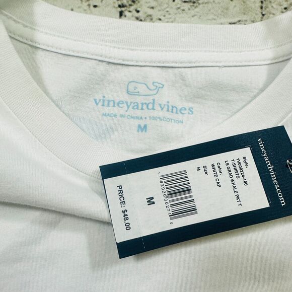 Vineyard Vines Shirt Mens Medium White Class of 2019 Whale‎ Logo Crew T-shirt - Picture 3 of 10